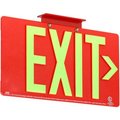 Hubbell Lighting Dual-Lite DPL Exit Sign, Red Thermoplastic w/ Photoluminescent Letters, Single Face DPLP100SR